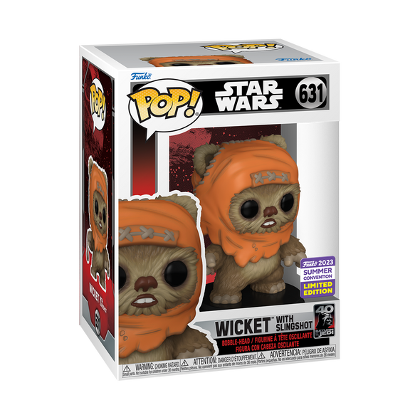SDCC 2023 - Star Wars Return of the Jedi 40th Anniversary Wicket with Slingshot Exclusive Pop! Vinyl Figure