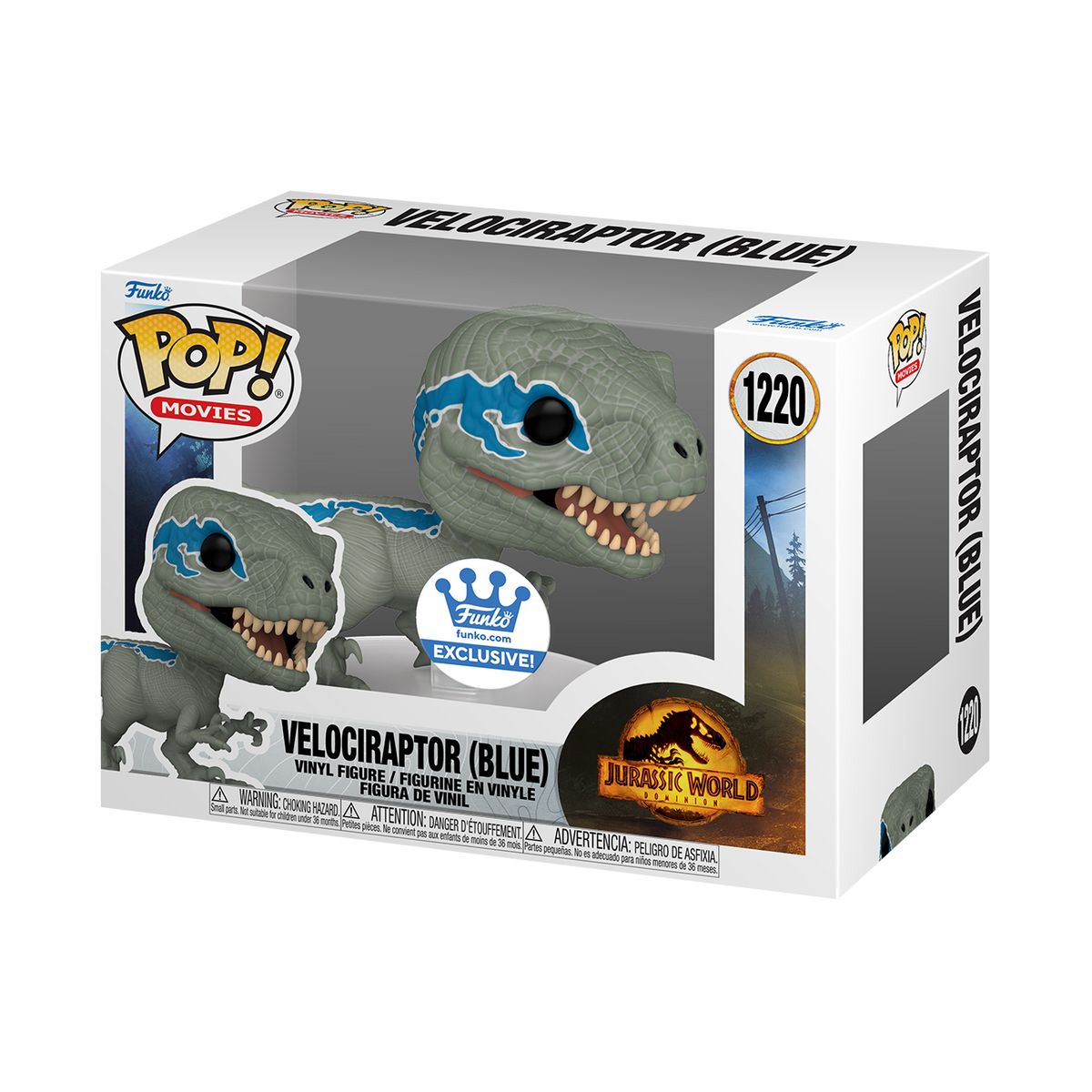 Jurassic World Dominion Blue Velociraptor Pop! Vinyl Figure B&K