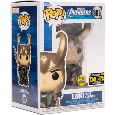 Marvel Avengers - Loki with Scepter Glow-In-The-Dark Exclusive Pop! Vinyl Figure