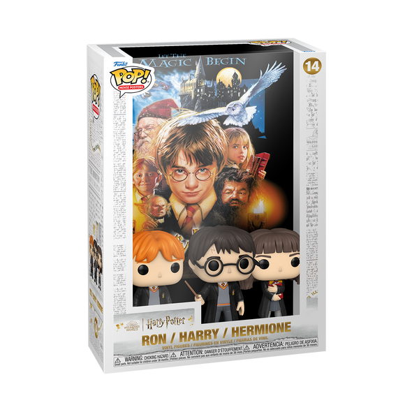 POP Movie Posters - Harry Potter and the Sorcerer’s Stone Harry, Ron, and Hermione POP! Vinyl Figures