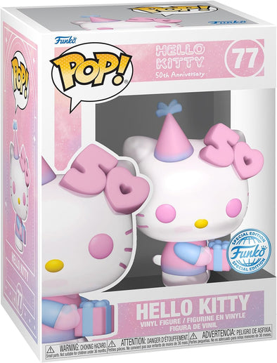 Hello Kitty 50th Anniversary - Hello Kitty (with Present) Glitter Exclusive Pop! Vinyl Figure