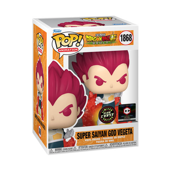 Dragonball Super: Broly Movie - Super Saiyan God Vegeta (/w Aura) Glow-In-The-Dark Exclusive Chase Pop! Vinyl Figure