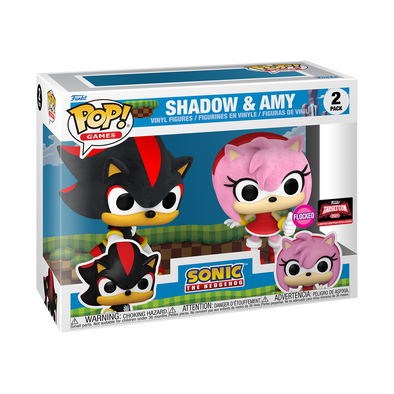 Sonic The Hedgehog - Shadow and Amy (Flocked) Exclusive 2-Pack Pop! Vinyl Figures
