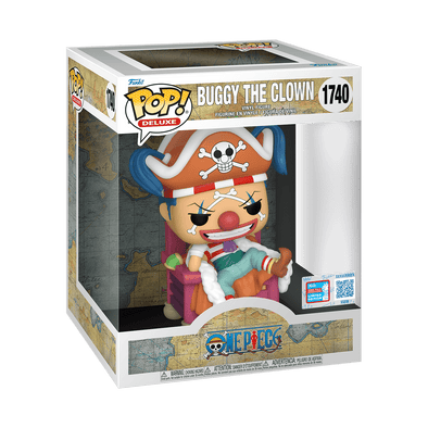 NYCC 2024 - One Piece Buggy The Clown (on Throne) Exclusive Deluxe Pop! Vinyl Figure