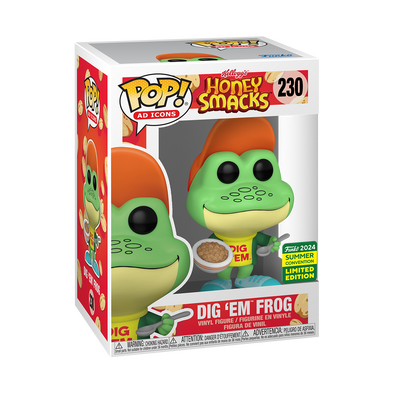 SDCC 2024 - POP Ad Icons Honey Smacks Dig 'Em Frog (/w Cereal Bowl) Exclusive Pop! Vinyl Figure