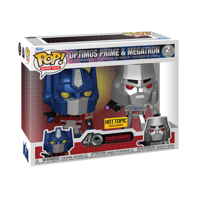 POP Retro Toys - The Transformers 40th Anniversary G1 Optimus Prime and Megatron Metallic 2-Pack POP! Vinyl Figures