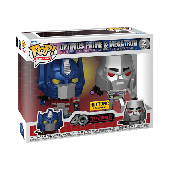 POP Retro Toys - The Transformers 40th Anniversary G1 Optimus Prime and Megatron Metallic 2-Pack POP! Vinyl Figures
