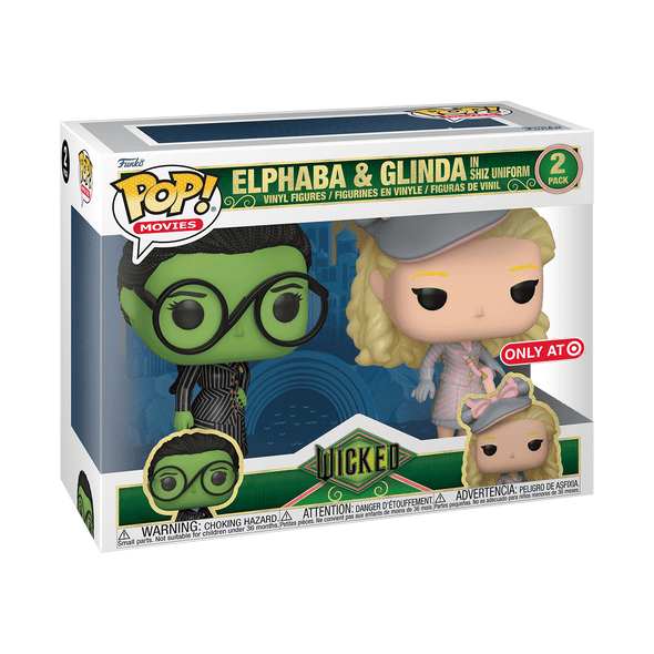 Wicked Movie - Elphaba & Glinda in Shiz Uniform 2-Pack Exclusive Pop! Vinyl Figures