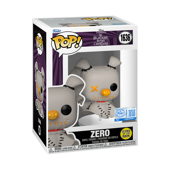 Disney Nightmare Before Christmas - Zero (Glow-In-The-Dark Patchwork) Exclusive Pop! Vinyl Figure
