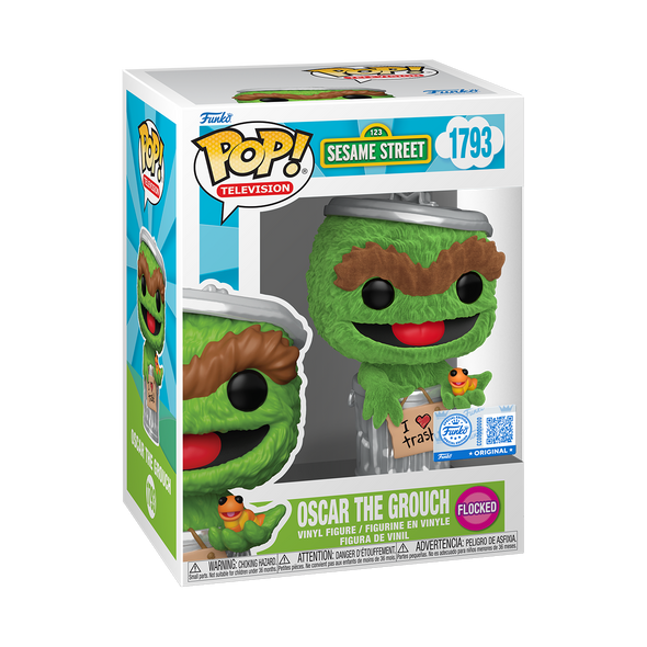 Sesame Street - Oscar The Grouch (Flocked) Exclusive Pop! Vinyl Figure