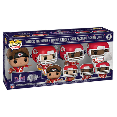 NFL - Chiefs Super Bowl LVIII Champions Exclusive 4-Pack Pop! Vinyl Figures