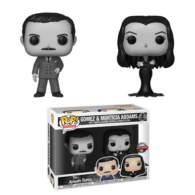The Addams Family - Gomez & Morticia Addams (B&W) 2-Pack Exclusive Pop! Vinyl Figures