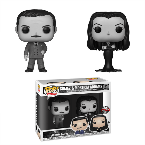 The Addams Family - Gomez & Morticia Addams (B&W) 2-Pack Exclusive Pop! Vinyl Figures