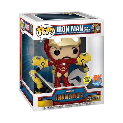 Marvel Iron Man 2 - Iron Man With Gantry Glow-In-The-Dark Deluxe Exclusive Pop! Vinyl Figure
