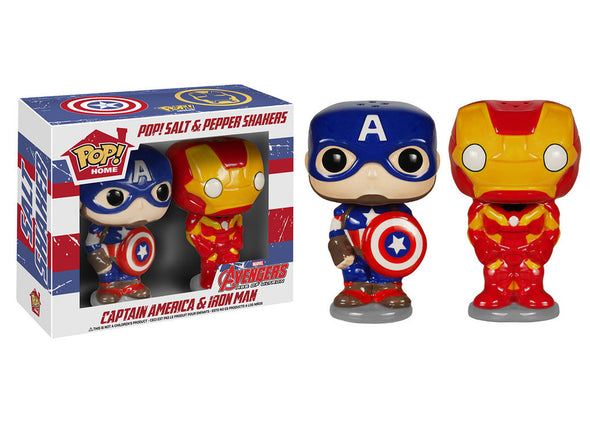 Marvel Universe Captain America and Iron Man Pop! Vinyl Salt & Pepper Shaker Set