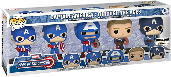 Marvel Year Of The Shield - Captain America: Through The Ages Exclusive Pop! Vinyl 5-Pack Figures