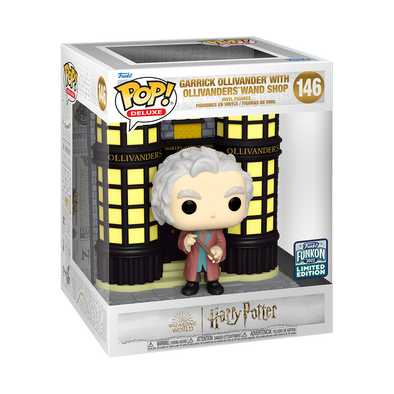 Funkon 2022 - Harry Potter Garrick Ollivander Diagon Alley (with Ollivanders Wand Shop) Exclusive Deluxe Pop! Vinyl Figure