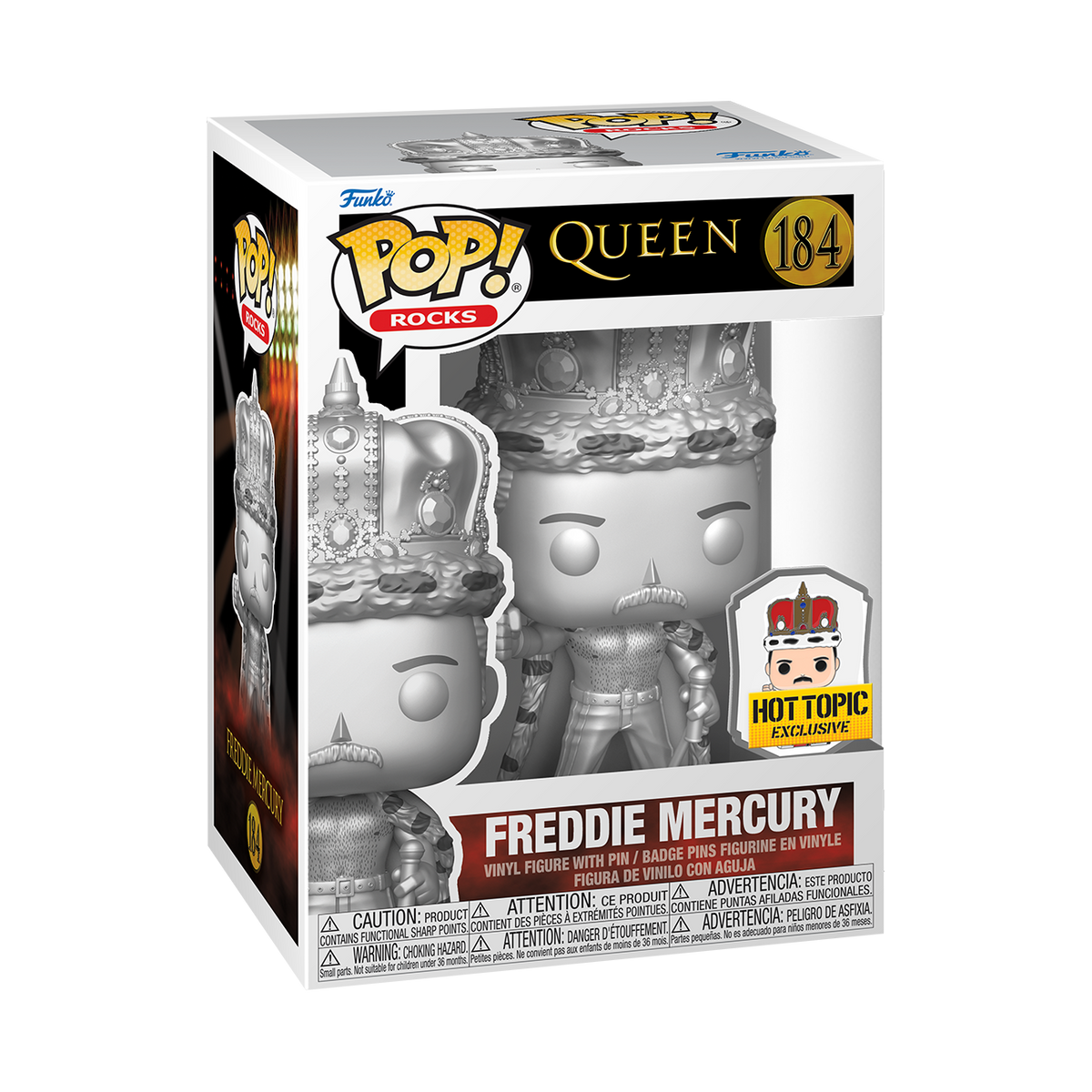 POP Rocks - Freddie Mercury King (Platinum with Pin) Exclusive POP! Vi ...