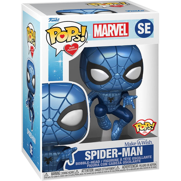 POPs With Purpose - Make-A-Wish Spider-Man (Blue Chrome) POP! Vinyl Figure