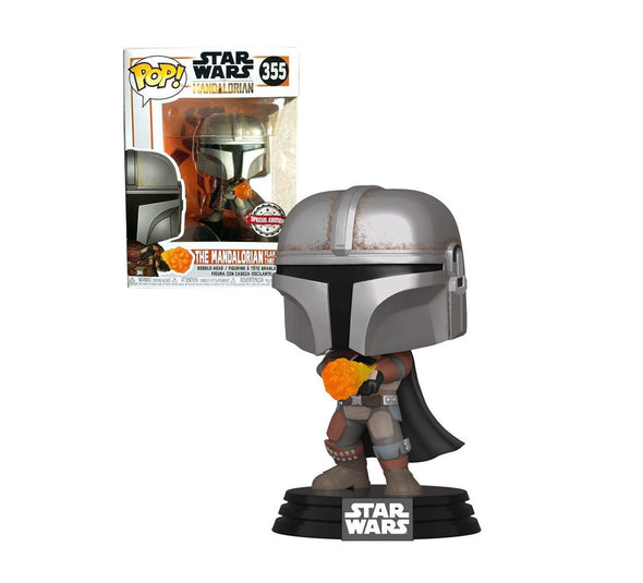 Star Wars The Mandalorian - The Mandalorian (Flame Throwing) Metallic Exclusive POP! Vinyl Figure