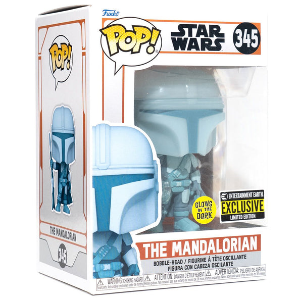 Star Wars:The Mandalorian - The Mandalorian Hologram Glow-in-the-Dark Exclusive POP! Vinyl Figure