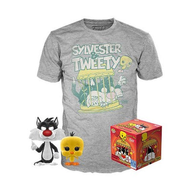 POP Tees - Looney Tunes Flocked Sylvester & Tweety Exclusive POP! and Tee