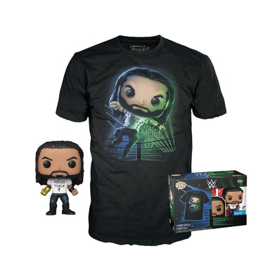 POP Tees - WWE Roman Reigns Head Of The Table (White) Pop with Tee Exclusive