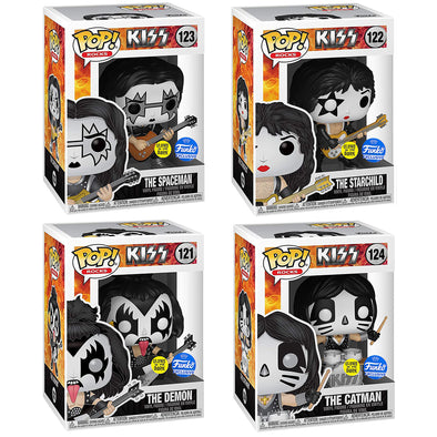 POP Rocks - KISS Glow-In-The-Dark 4-Pack Exclusive POP! Vinyl Figures