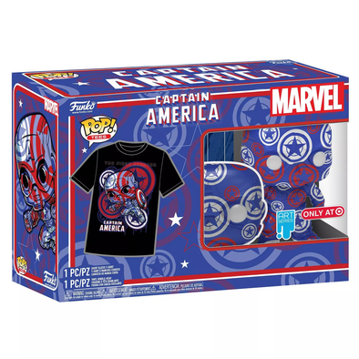 Funko POP! Art Series: Marvel Patriotic Age - Captain America (Civil War) Exclusive Pop! and Tee Vinyl Figure Set